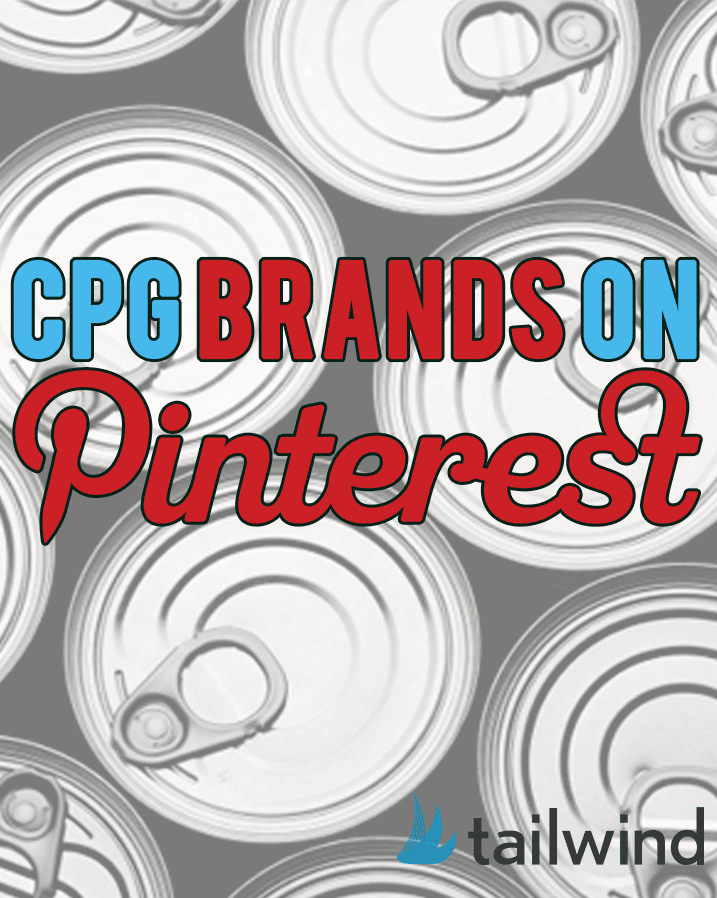 Illustration of tin can tops with "CPG Brands on Pinterest" in bold colored letters, highlighting how cpg brands on pinterest can stand out, plus the Tailwind logo in the corner.