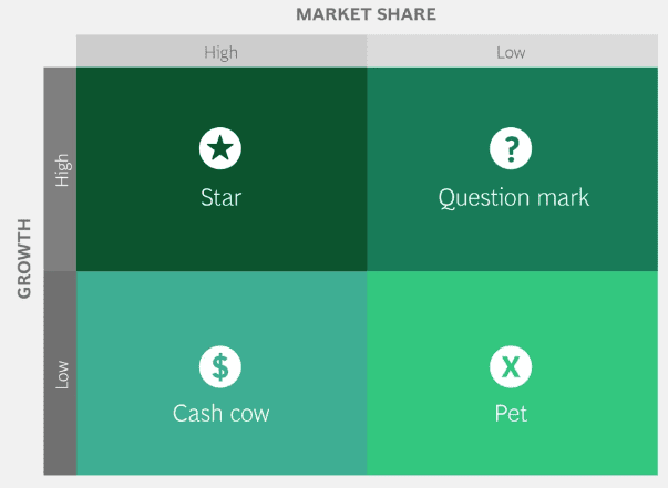 Screenshot of the BCG matrix