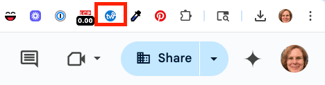 Screenshot of a series of Chrome extensions with a red box around the Tailwind extension