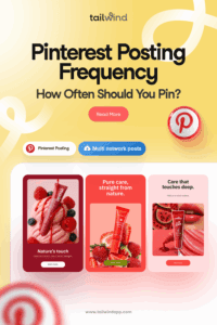 A variety of three different Pin images for a lip balm on a pale yellow background with white swirls. Above the Pins are Pinterest Posting and Multi Network Posts buttons. Around the images are the blog post title, the Tailwind logo and url (www.tailwindapp.com), a Read More button, and Pinterest logos.